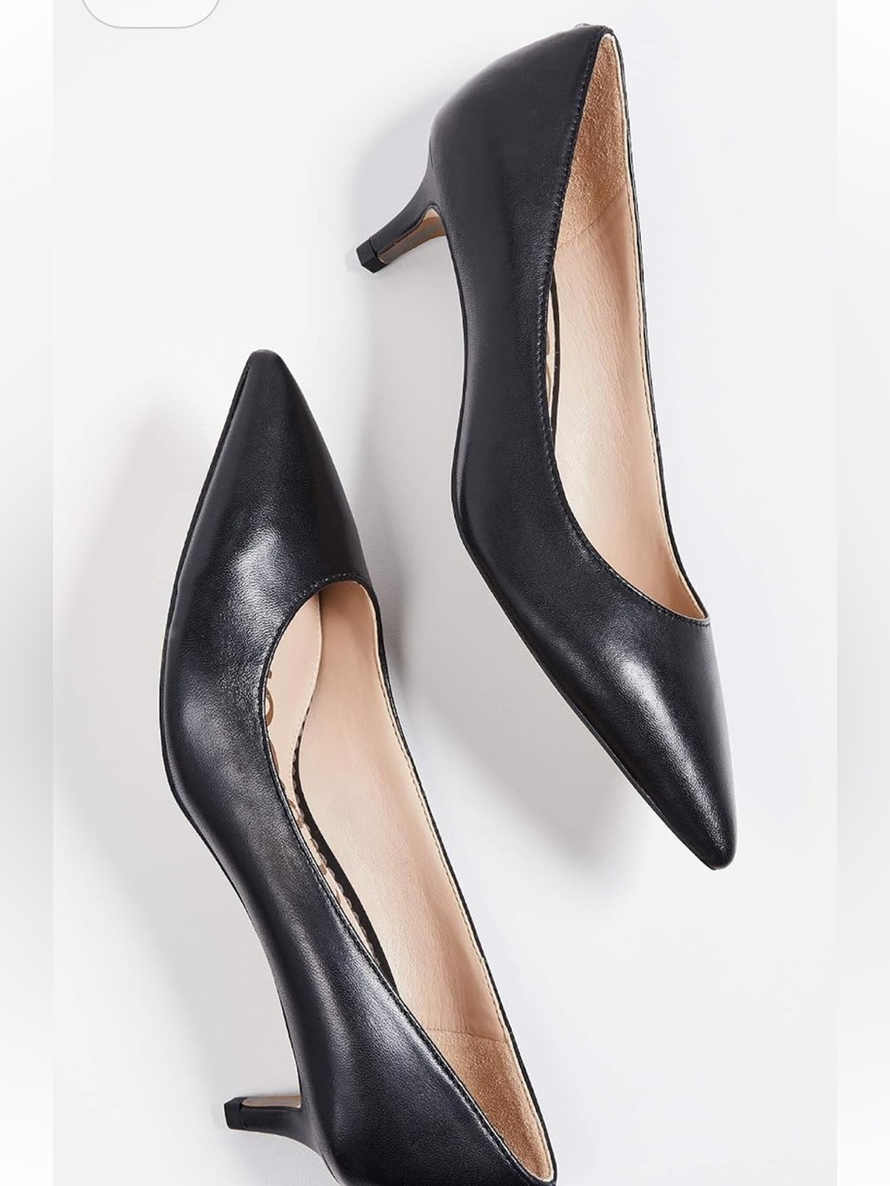 Sam Edelman Black Pointed-Toe Low Heel Pumps